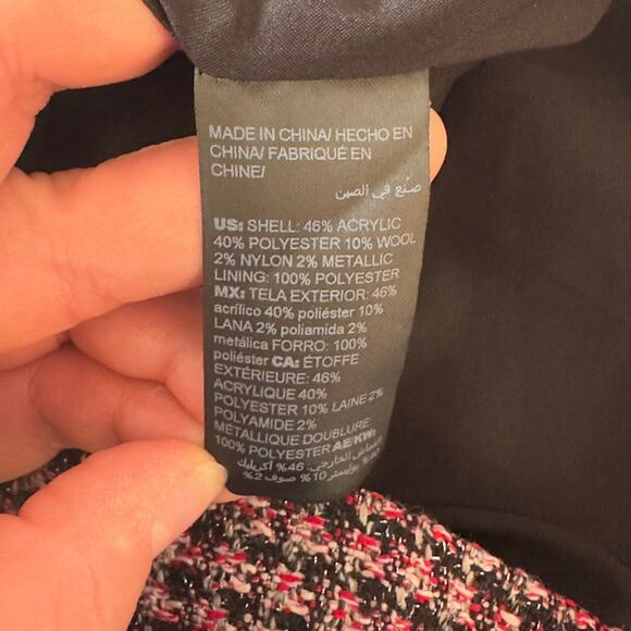 WHBM Mid Century Tweed Boot Skirt Size 16 Roman Red Black Academia Plaid Preppy - Picture 4 of 7